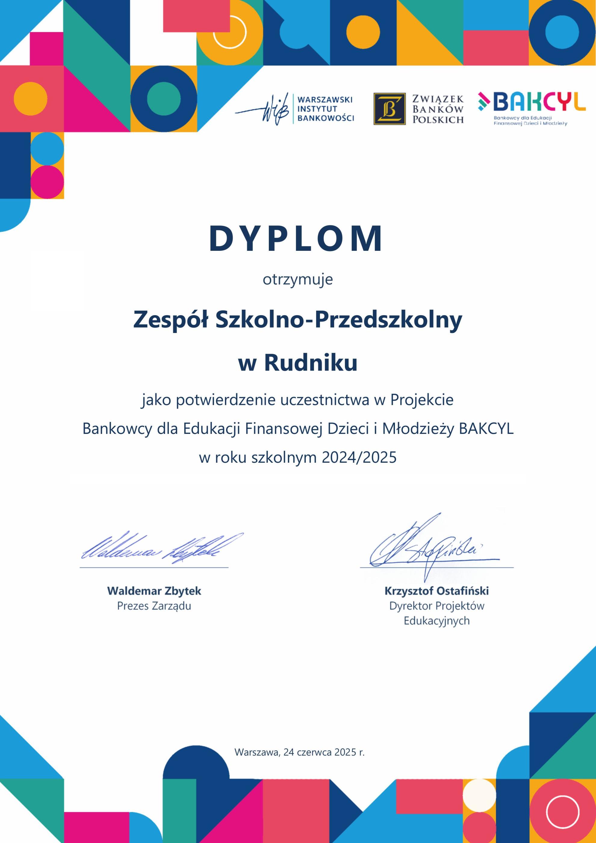 Realizacji projektu BAKCYL