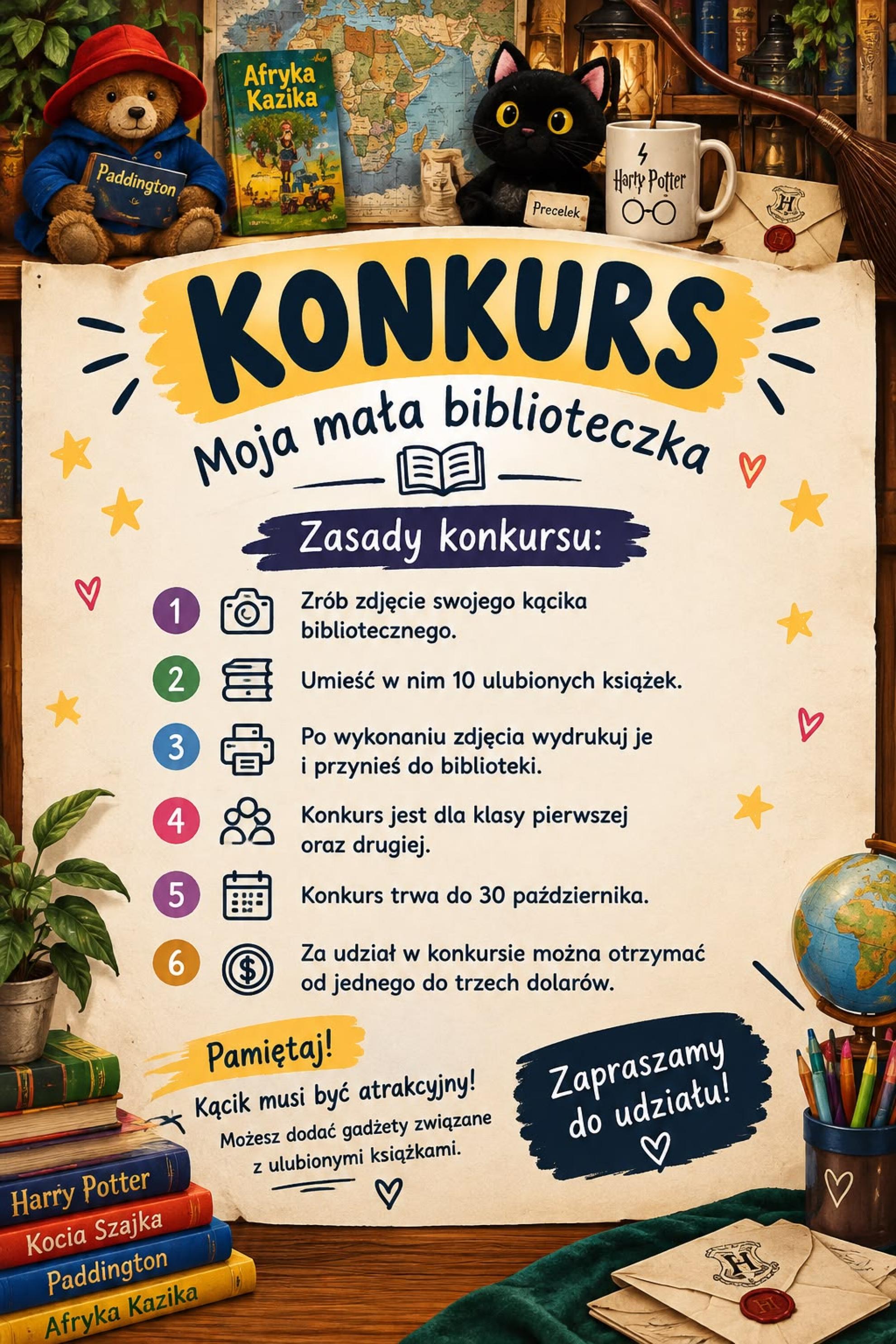 KONKURS DLA NASZYCH NAJMŁODSZYCH CZYTELNIKÓW z klas 1-2