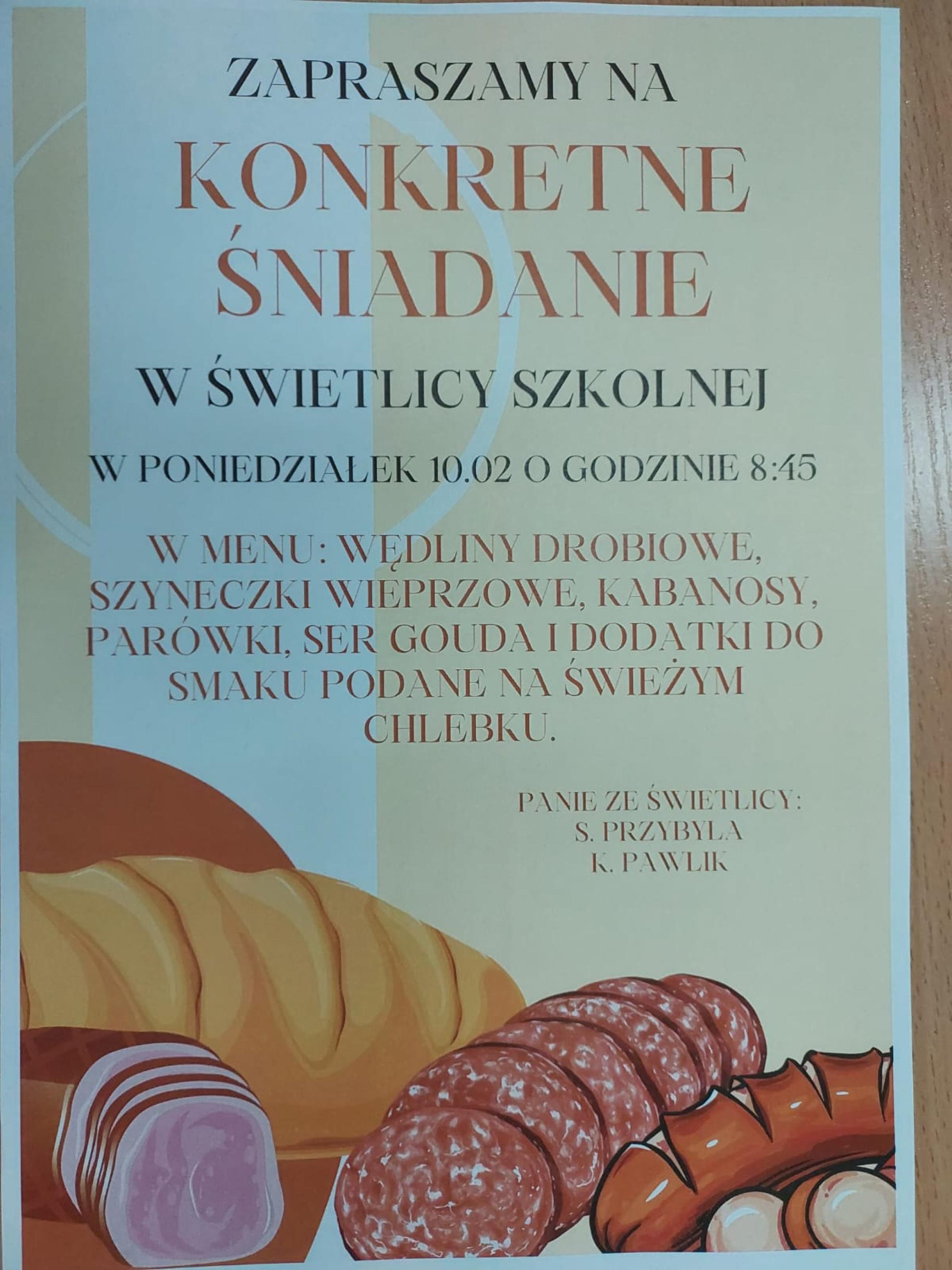 Konkretne śniadanie w świetlicy szkolnej!